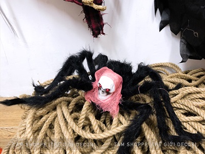 Con nhện đầu lâu xốp mắt đỏ ĐK50cm TCV-NHEN-01