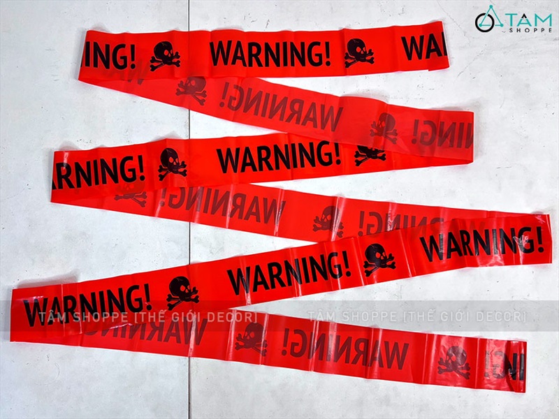 Dây băng cảnh báo nilon chữ WARNING - KEEP OUT [Dài 5m - Nhiều kiểu] DAYBANG-02