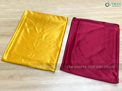 Vải Đỏ đô - Vàng gold thun xịn decor khổ 1m6 PK-VAI-01