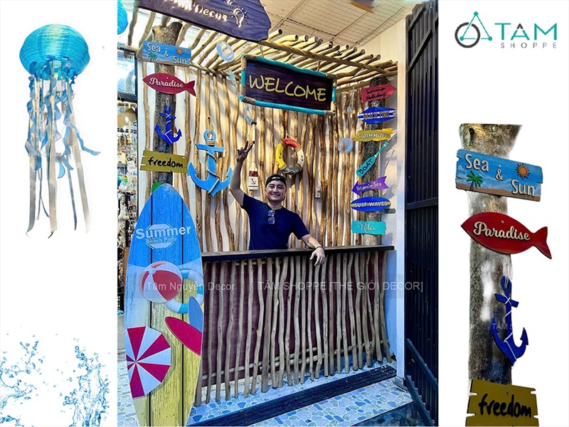 Concept Decor quầy bar chủ đề Biển – Trẻ Trung & Năng Động [2026 - Tâm Nguyễn Decor] CC-BIEN-2603
