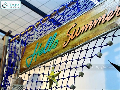 Hello Summer - Decor cổng khung sắt đơn giản chào hè [2026 - Tâm Nguyễn Decor] CC-BIEN-2602