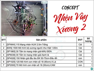 Concept Nhện vây xương người [2024 - Tâm Nguyễn Decor] CC-HLW-2405