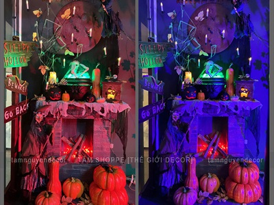 Concept phù thuỷ bên lò sưởi Halloween [2024 - Tâm Nguyễn Decor] CC-HLW-2403