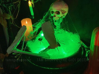 Concept phù thuỷ bên lò sưởi Halloween [2024 - Tâm Nguyễn Decor] CC-HLW-2403