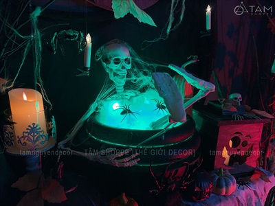 Concept phù thuỷ bên lò sưởi Halloween [2024 - Tâm Nguyễn Decor] CC-HLW-2403