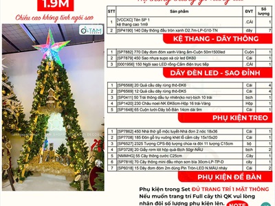 Cây thông Noel thang gỗ hang đá 1m9 [2024 - Tâm Nguyễn Decor] CTHTTS-X-2406