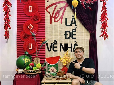 Backdrop "Tết là để về nhà" [2025 - Bởi Tâm Nguyễn Decor] CC-TET-2501