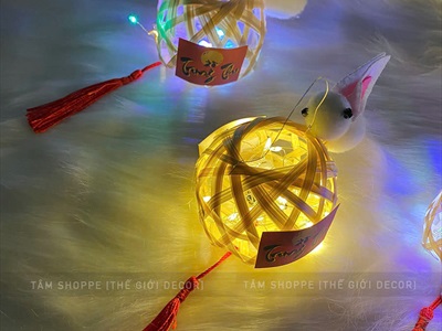 Lồng đèn mây tre con thỏ - đầu lân có đèn Led [Đủ màu - đủ kiểu] LDEN-TRE-02