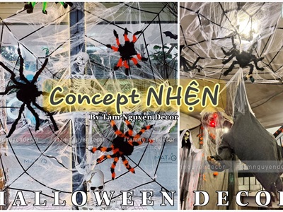 Tổng hợp các concepts trang trí Halloween với nhện set-up bởi Tâm Nguyễn Decor