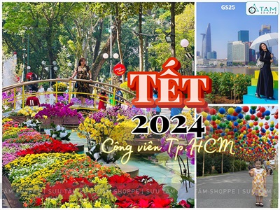 Rầm rộ các công viên trang trí Tết đẹp nhất Sài Gòn 2024 - Không tốn đồng nào, vừa xinh vừa mát