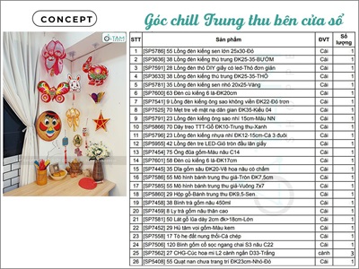 Decor góc chill trung thu bên cửa sổ [2024 - Bởi Tâm Nguyễn Decor] CC-TRUNGTHU-2402