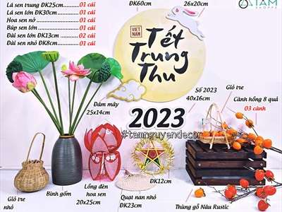 Góc nhỏ Trung thu Trăng và Sen cho văn phòng [2023 - Bởi Tâm Nguyễn Decor] CC-TRUNGTHU-2303