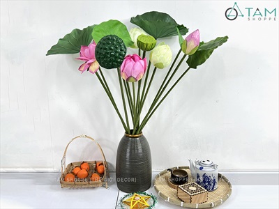 Góc nhỏ Trung thu Trăng và Sen cho văn phòng [2023 - Bởi Tâm Nguyễn Decor] CC-TRUNGTHU-2303