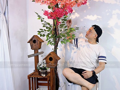 Concept cây hoa giấy rực rỡ - Góc ngồi thư giãn [2025 - Tâm Nguyễn Decor] CC-HOAGIA-01