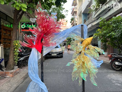 Concept decor cá chép và sóng 