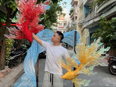 Concept decor cá chép và sóng "Vũ ngư Phượng ảnh" - [2026 - Tâm Nguyễn Decor] CC-TRUNGTHU-2604
