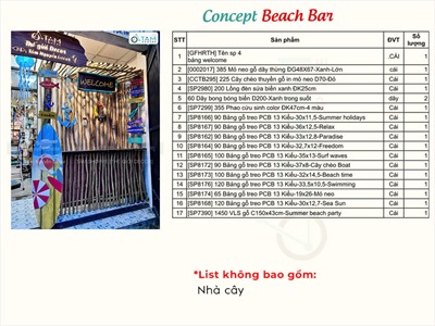 Concept Decor quầy bar chủ đề Biển – Trẻ Trung & Năng Động [2026 - Tâm Nguyễn Decor] CC-BIEN-2603