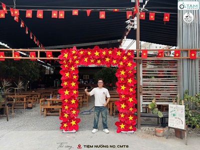 Thi công Cổng hoa cờ Tiệm Nướng Nọ [2026 - Tâm Nguyễn Decor] CC-VIETNAM-03