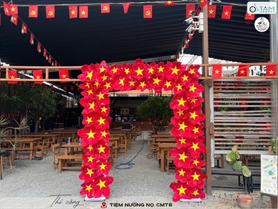 Thi công Cổng hoa cờ Tiệm Nướng Nọ [2026 - Tâm Nguyễn Decor] CC-VIETNAM-03