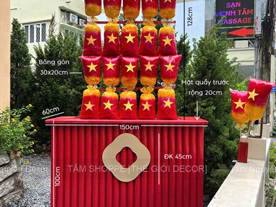 Quầy kẹo bông gòn yêu nước tại Khoai Lang Nướng [2025 - Tâm Nguyễn Decor] CC-KHAC-10