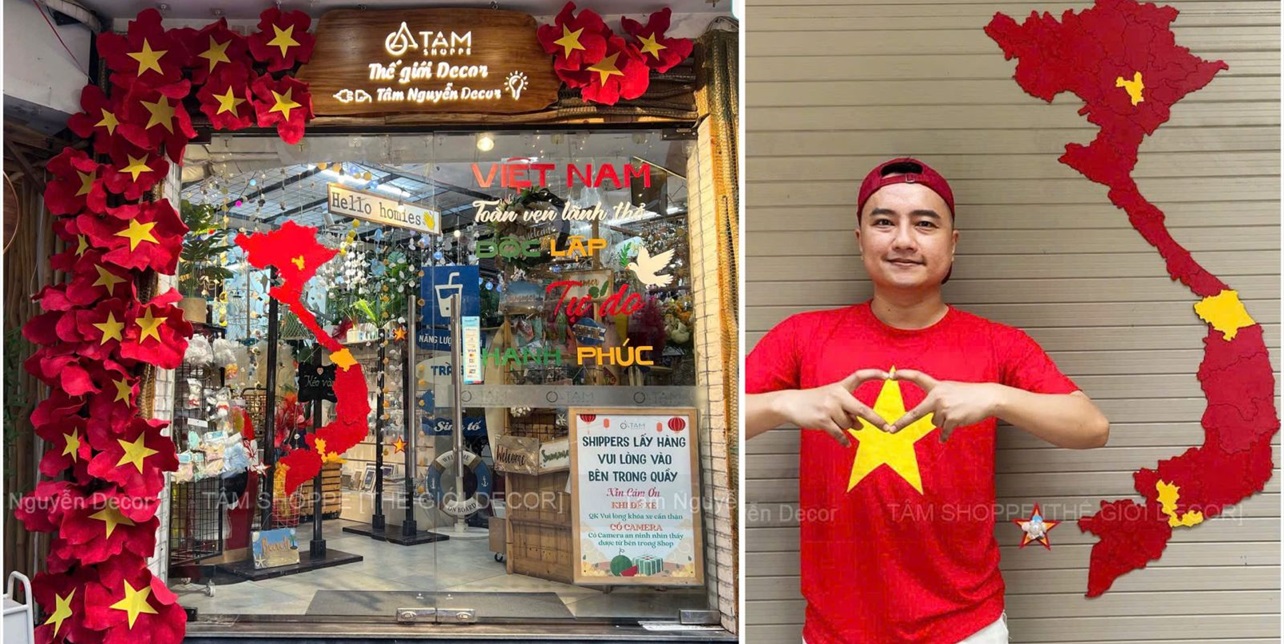 Hoa cờ Việt Nam decor đại lễ 30 tháng 04