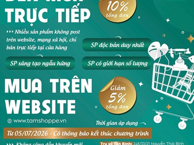 Chương trình khuyến mãi từ tháng 7 tại Tâm Shoppe - Thế giới decor