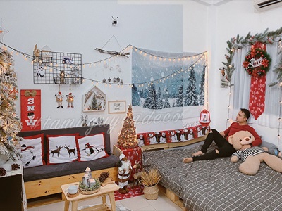 Tự tay trang trí phòng ngủ Giáng sinh lung linh chỉ với 5 triệu đồng - By Tâm Nguyễn Decor