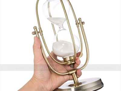 Đồng hồ cát kim loại hình trái bí giả cổ [15 phút - hàng đẹp] DONGHO-06