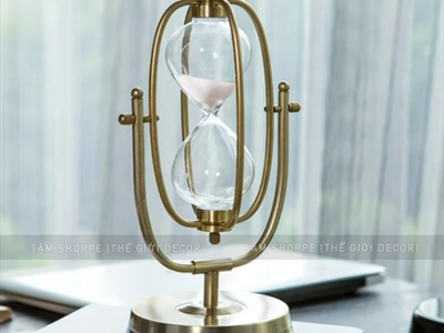 Đồng hồ cát kim loại hình trái bí giả cổ [15 phút - hàng đẹp] DONGHO-06