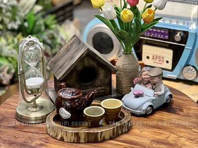 Đồng hồ cát kim loại hình trái bí giả cổ [15 phút - hàng đẹp] DONGHO-06