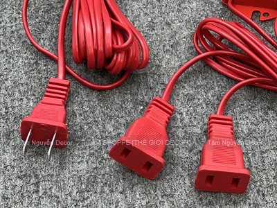 Bộ dây điện đỏ treo 2 lồng đèn có remote hẹn giờ [Dây dài - 220V 10W] DAYDIEN-01