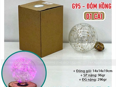 Bóng đèn Led đom đóm hồng G95 [Lung linh - Sáng vừa] BONGDEN-05