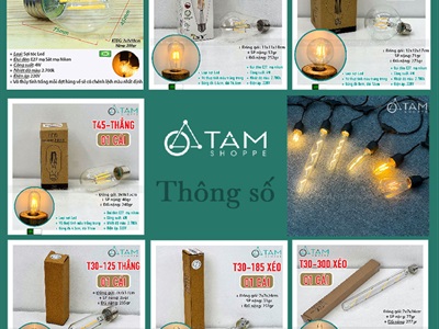 Bóng đèn sợi Led kiểu Edison decor [Vàng ấm - Nhiều kiểu] BONGDEN-04