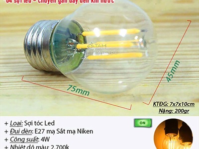 Bóng đèn trái chanh sợi Led G45 [Vàng ấm - 4 sợi Led] BONGDEN-02