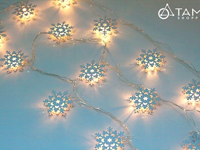 Dây đèn led bông tuyết kim loại trắng [3m 20Led - Điện] DAYDEN-20