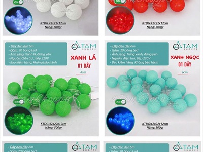 Dây đèn led cotton ball Hàn Quốc [Nhiều màu - Siêu sáng] DAYDEN-07