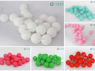 Dây đèn led cotton ball Hàn Quốc [Nhiều màu - Siêu sáng] DAYDEN-07