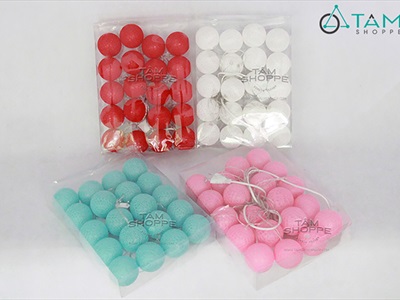 Dây đèn led cotton ball Hàn Quốc [Nhiều màu - Siêu sáng] DAYDEN-07