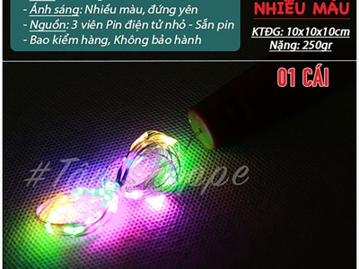 Dây đèn led đom đóm nút chai decor [2m 20Led - Sẵn pin] DAYDEN-16