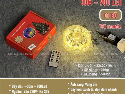 Dây đèn led đom đóm nhánh rễ cây siêu nhiều Led [Dây xanh - Led dày] DAYDEN-04