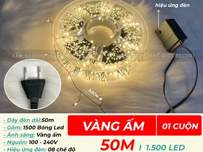 Dây đèn led đom đóm nhánh rễ cây siêu nhiều Led [Dây xanh - Led dày] DAYDEN-04
