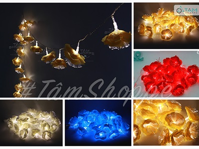 Dây đèn led hoa lụa dạ quang [5m 20Led - Điện] DAYDEN-18