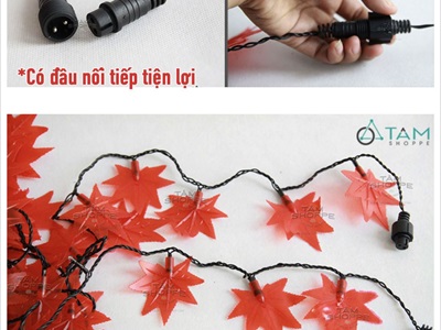 Dây đèn led lá phong đỏ [10m 96Led- Điện] DAYDEN-14