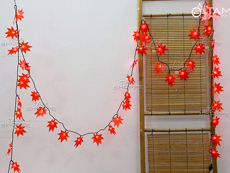 Dây đèn led lá phong đỏ [10m 96Led- Điện] DAYDEN-14
