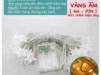 Dây đèn led ngôi sao nhí chấm nhỏ [Vàng ấm- Pin/Điện] DAYDEN-12