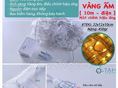 Dây đèn led ngôi sao nhí chấm nhỏ [Vàng ấm- Pin/Điện] DAYDEN-12