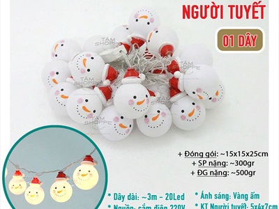 Dây đèn led người tuyết - ông già Noel Giáng sinh [3m 20Led - Điện] DAYDEN-23