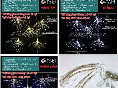 Dây đèn led pháo bông 5 chùm [Có hiệu ứng - Đầu nối tiếp] DAYDEN-08