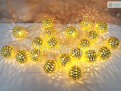 Dây đèn led phụ kiện kim loại vàng ánh kim [Nhiều kiểu - Điện] DAYDEN-25