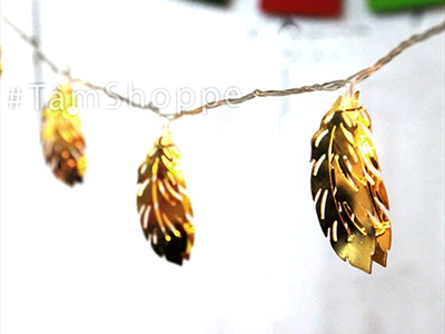Dây đèn led phụ kiện kim loại vàng ánh kim [Nhiều kiểu - Điện] DAYDEN-25